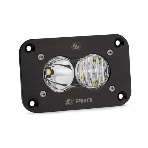 S2 Pro Black Flush Mount LED Light Pod (Driving/Combo; Clear)