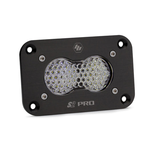 S2 Pro Black Flush Mount LED Light Pod (Work/Scene; Clear)