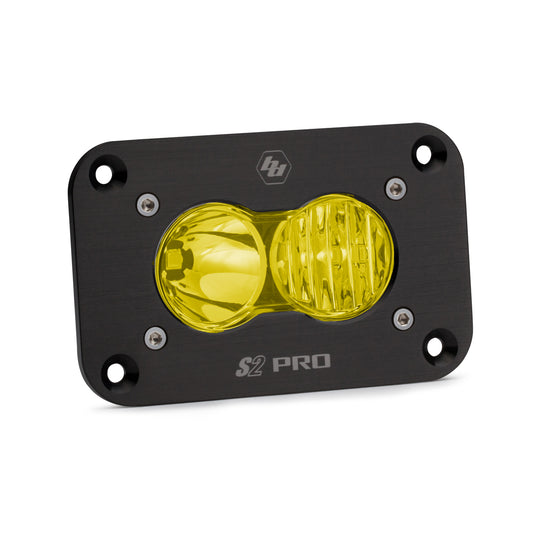 S2 Pro Black Flush Mount LED Light Pod (Driving/Combo; Amber)