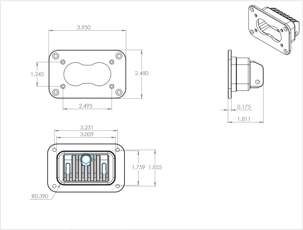 S2 Pro Black Flush Mount LED Light Pod (Wide Cornering; Amber)