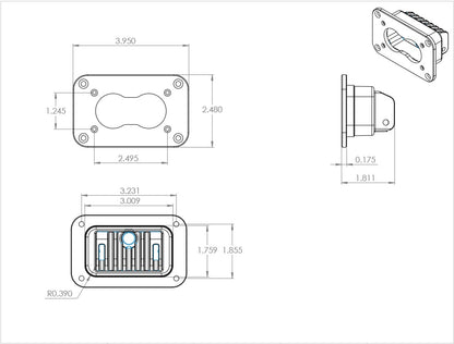 S2 Pro Black Flush Mount LED Light Pod (Wide Cornering; Amber)
