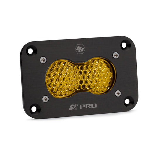 S2 Pro Black Flush Mount LED Light Pod (Work/Scene; Amber)