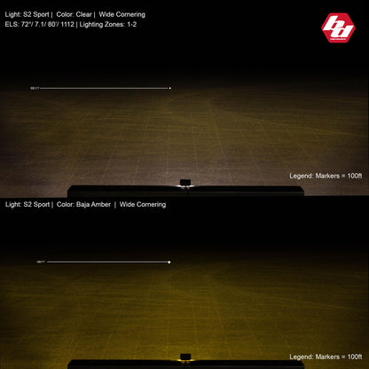 S2 Sport Black Flush Mount LED Light Pod (Wide Cornering; Clear)