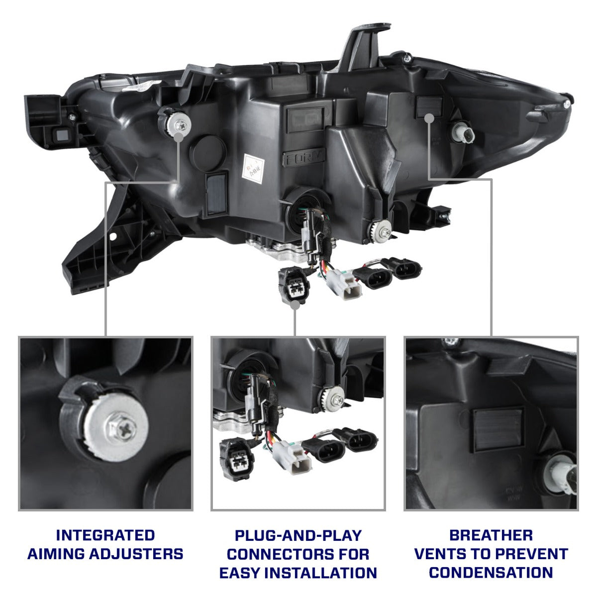 2016-2023 Toyota Tacoma Sequential LED Projector Headlights with Amber DRL Pair Form Lighting