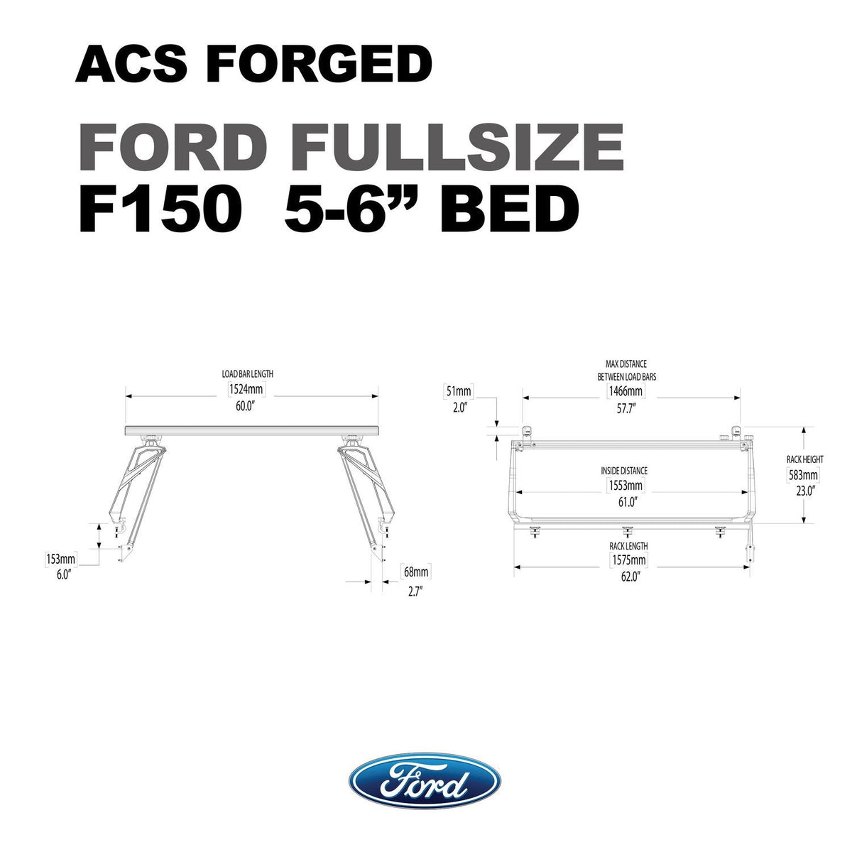 ACS FORGED Bed Rack for FORD TRUCKS