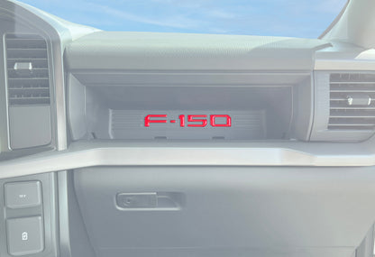 Passenger Cubby Letter Overlays Fits 2021-2027 Ford F-150 XL/STX