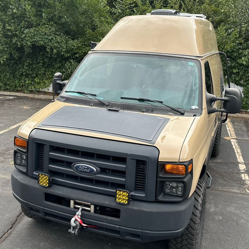 Ford Cargo Van (2008-Present) E250 E350 Lensun 105W Hood Solar Panel