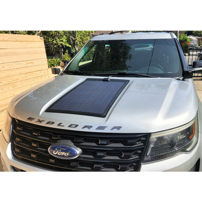Ford Explorer (2016-Present) Lensun 50W 12V Hood Flexible Solar Panel