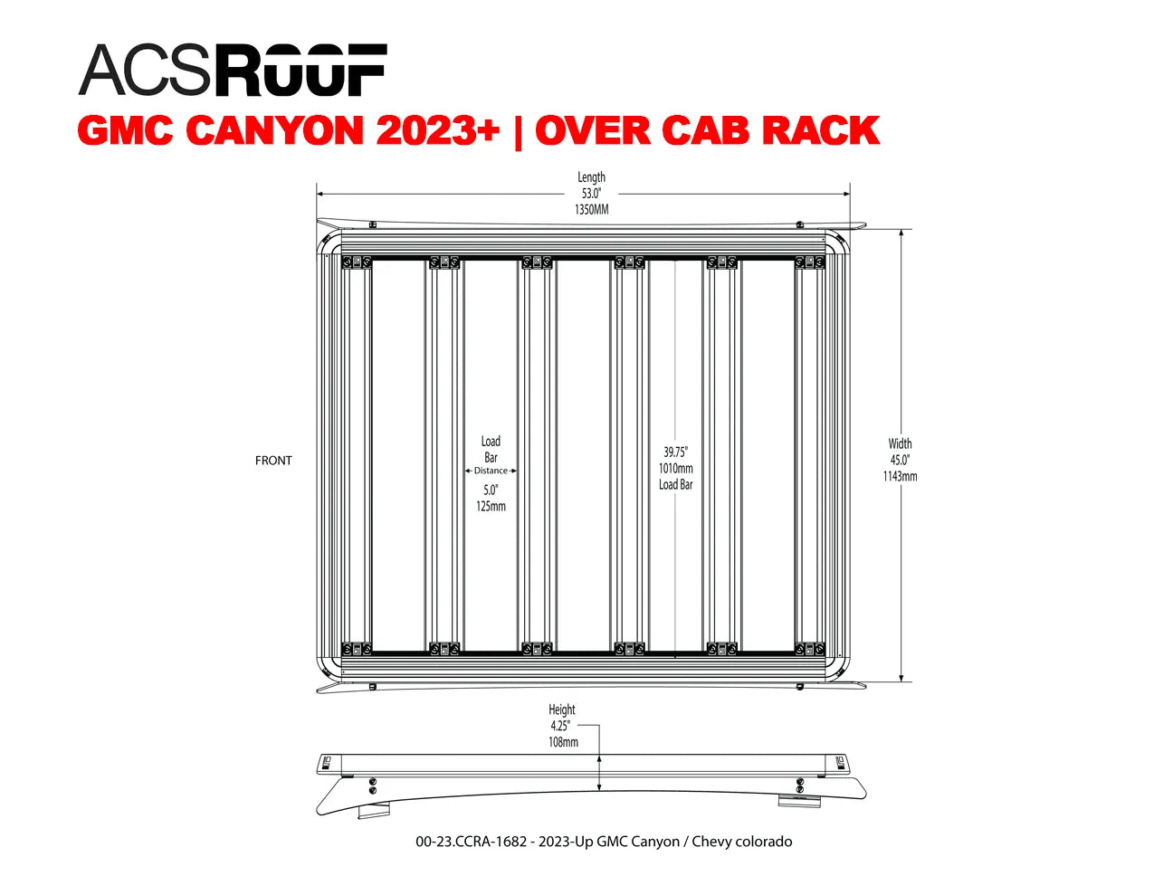 ACS ROOF | Over Cab Platform Rack for GMC CANYON