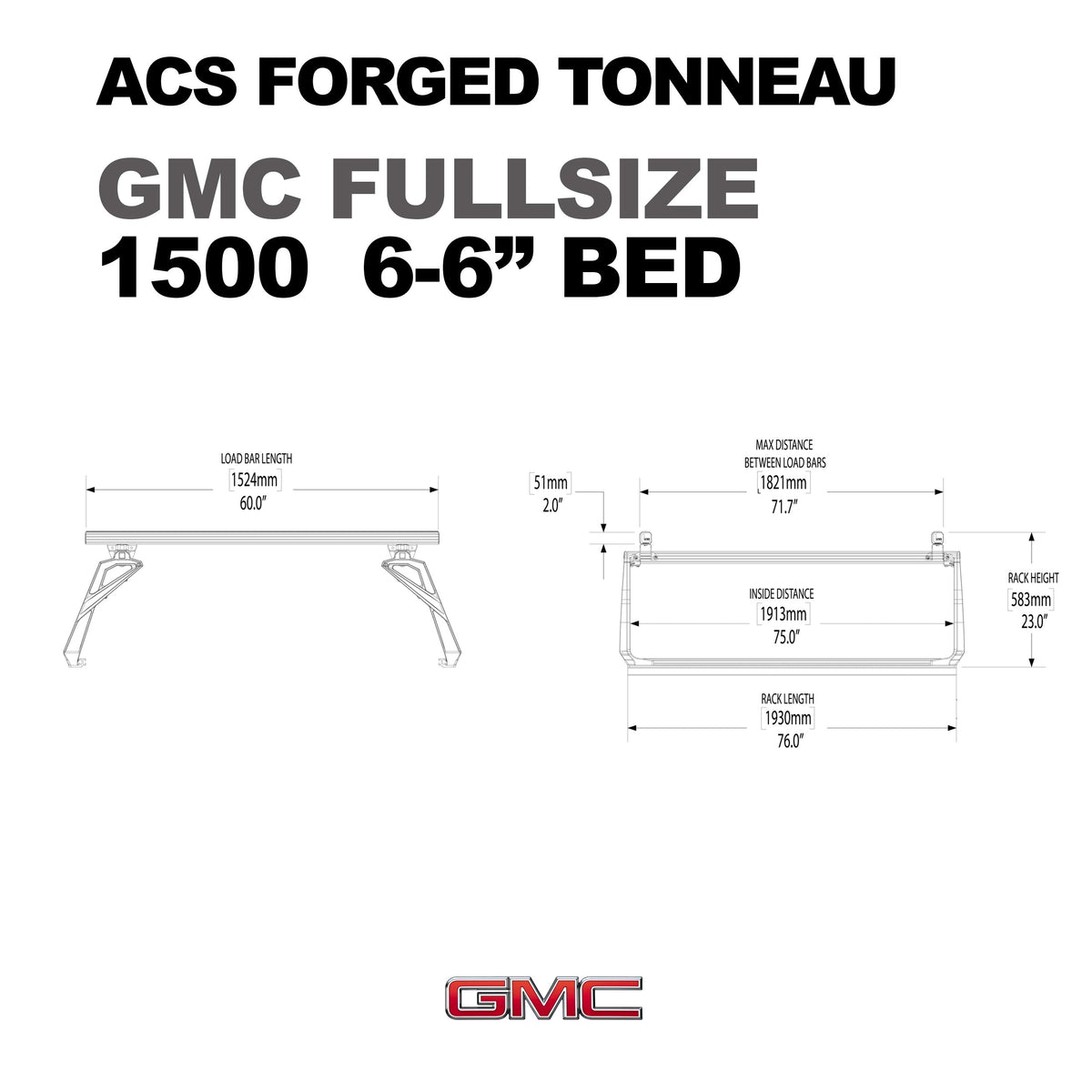 ACS FORGED TONNEAU - RACK ONLY - GMC