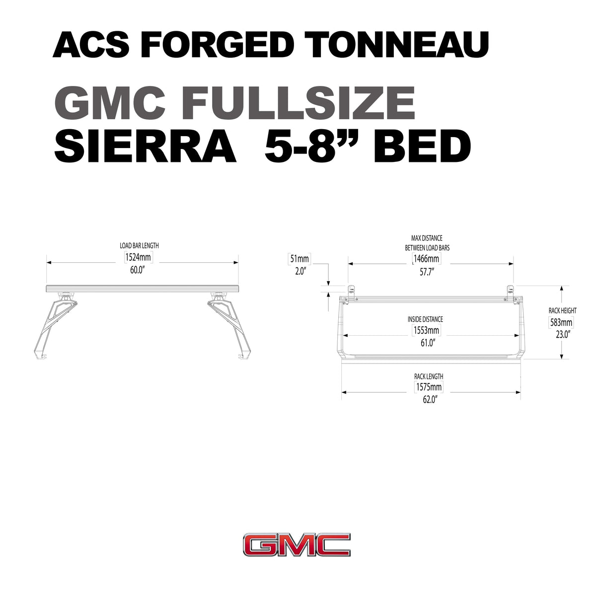 ACS FORGED TONNEAU - RACK ONLY - GMC
