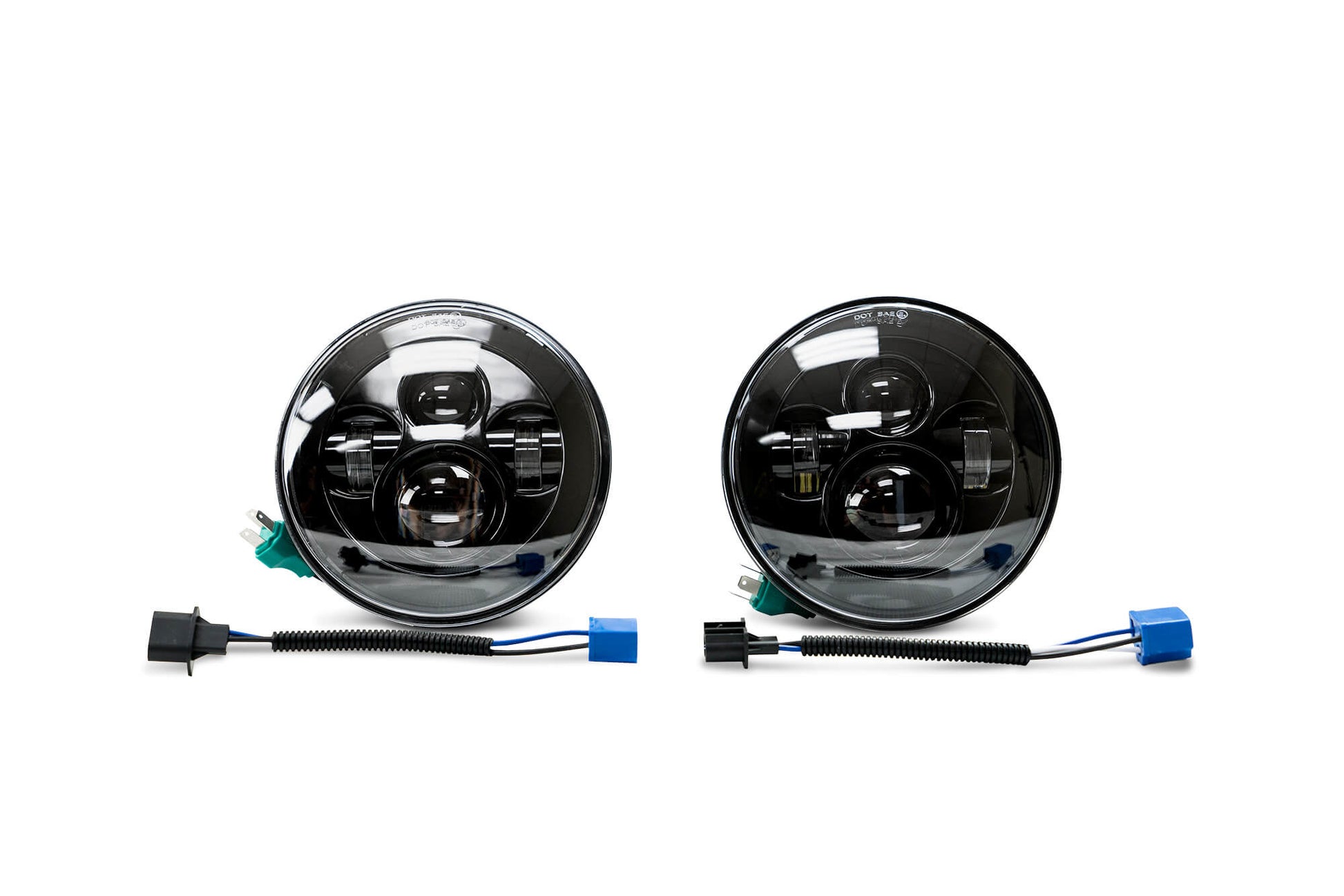 2007-2018 Jeep Wrangler JK JKU Projector LED Headlights Without Halo
