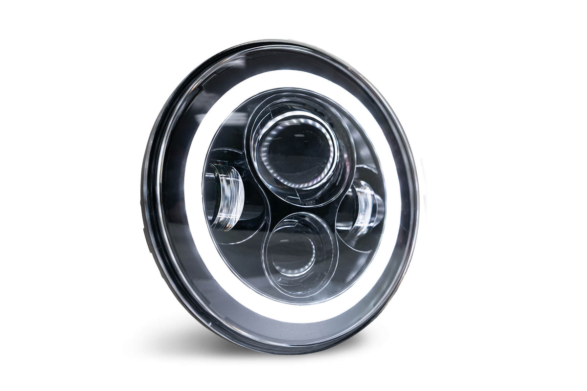 2007-2018 Jeep Wrangler JK JKU Projector LED Headlights With White Halo