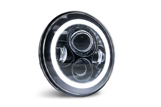 2007-2018 Jeep Wrangler JK JKU Projector LED Headlights With White Halo