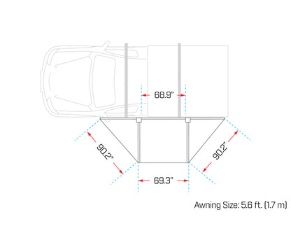 DeltaWing 180vÇ¬8 Awning - 5.6 ft Freestanding Awning with LED Lights