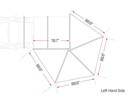 Deltawing 270 6.5 ft FreeStanding Awning - Left Side of Vehicle