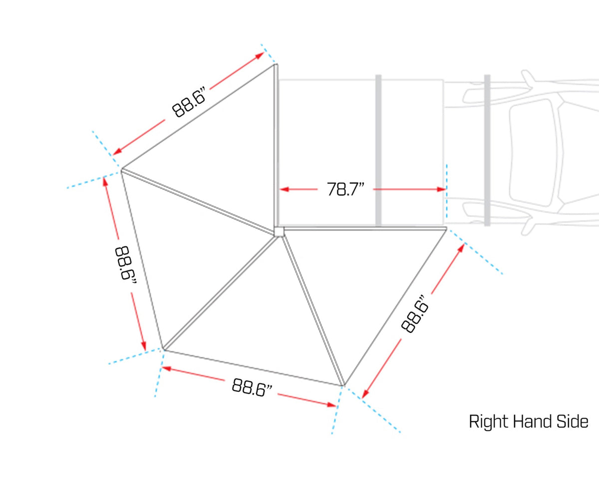 Deltawing 270 6.5 ft FreeStanding Awning - Left Side of Vehicle
