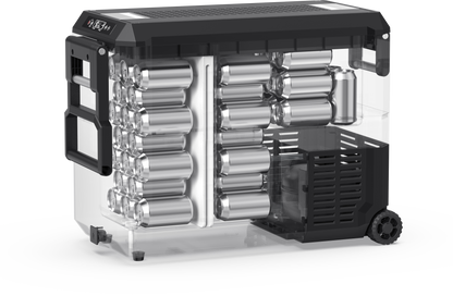 JP50 Pro Dual Zone Wheeled Portable Freezer With Cover - Silver | ICECO | 50 LT