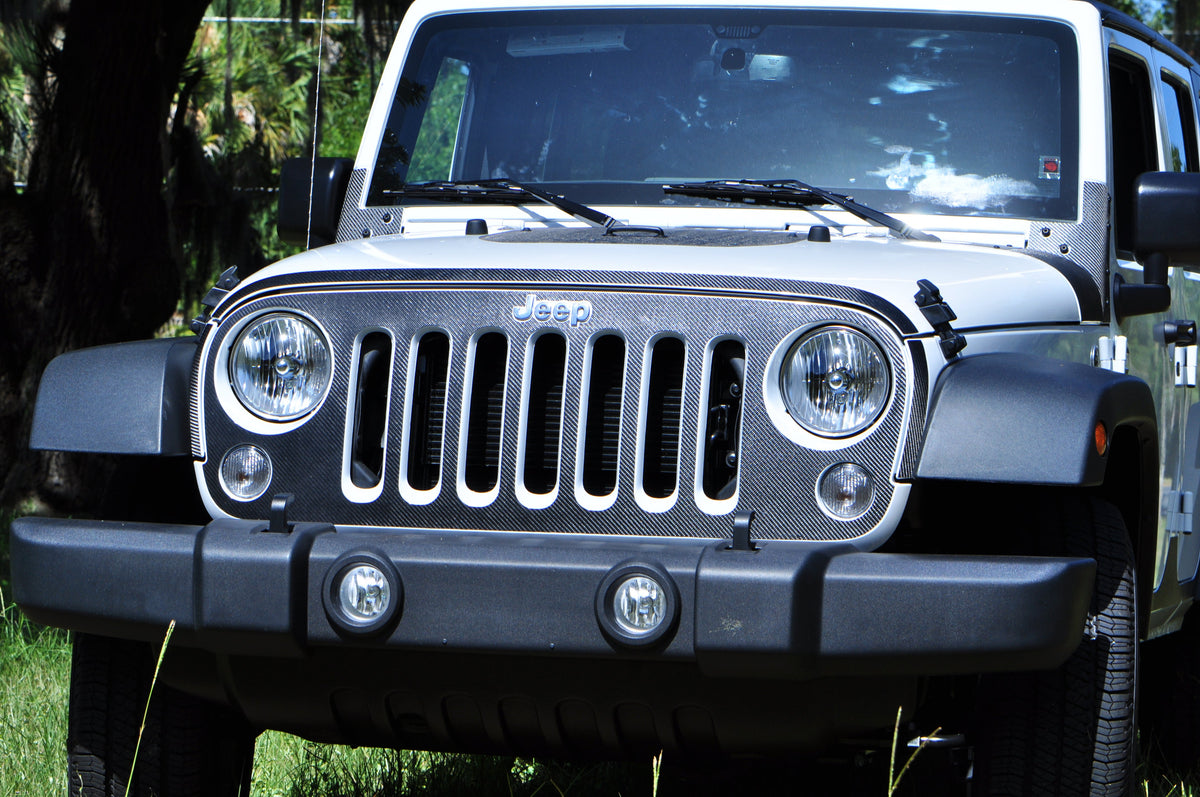 Front Grill Overlay Fits 2007-2018 Jeep Wrangler JK