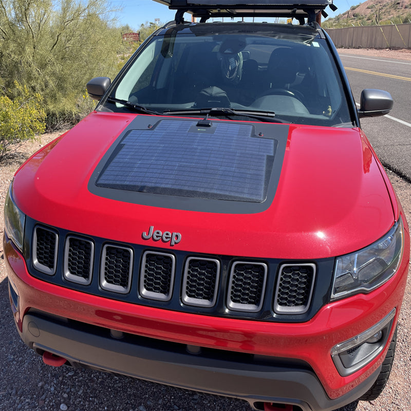 Jeep Compass 2nd Gen (2018-present) Lensun 65W Hood Flexible Solar Panel