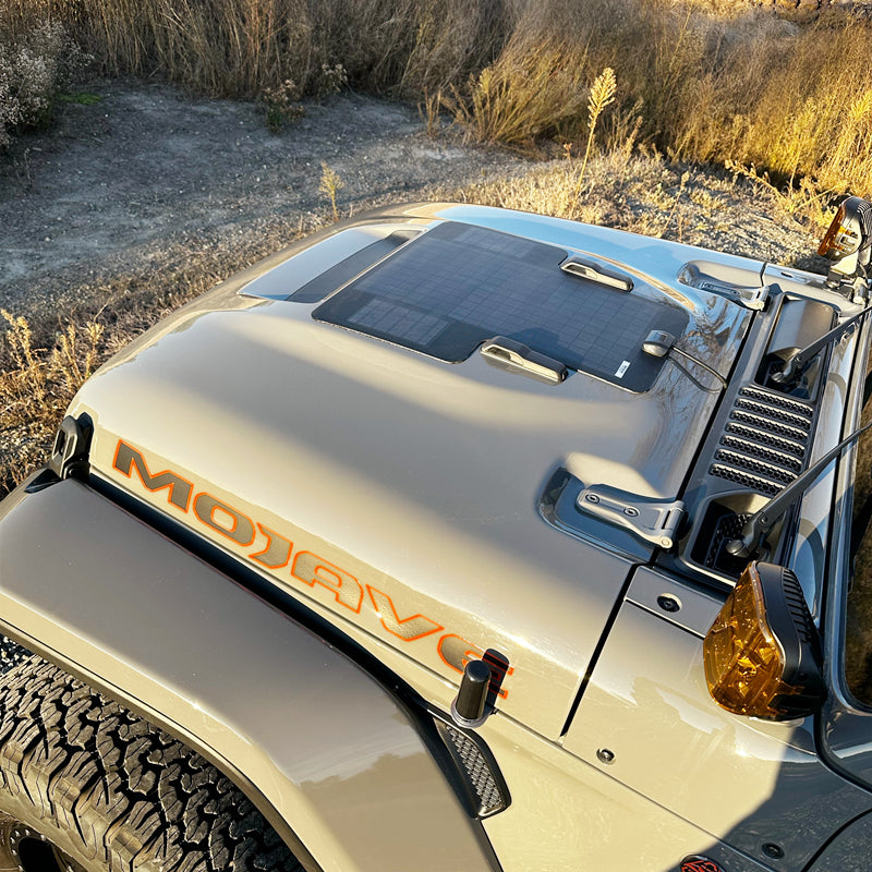 JJeep Gladiator JT Mojave, 392 Wrangler Rubicon Lensun 40W Hood Flexible Solar Panel
