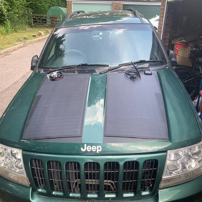 Jeep Grand Cherokee WJ (1996-2004) Lensun 130W Hood Flexible Solar Panel
