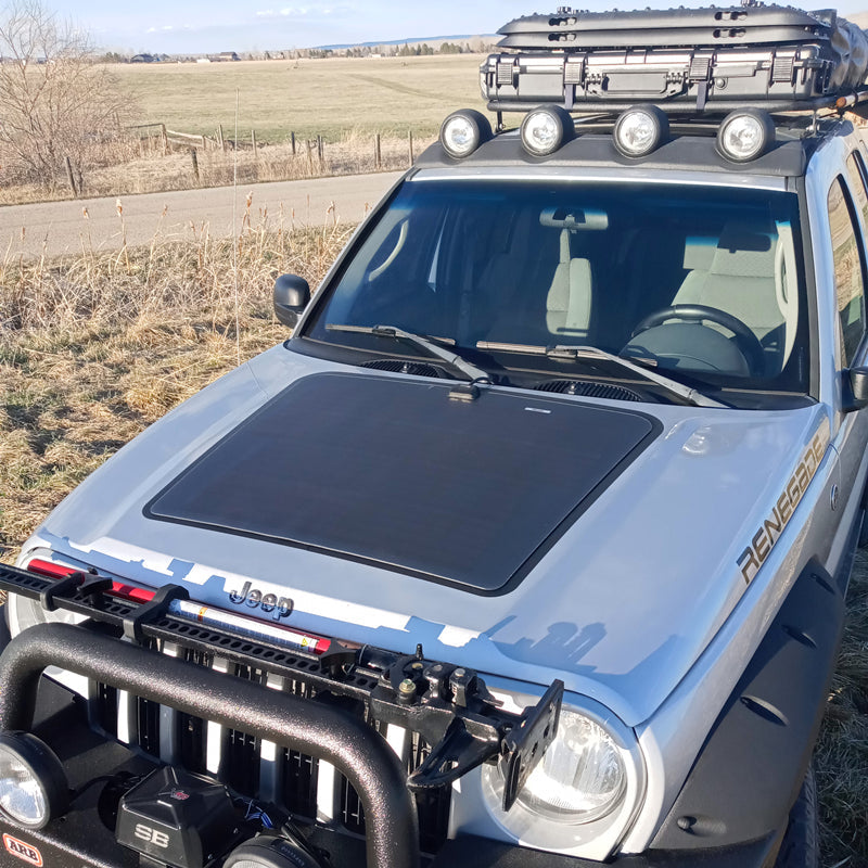 Jeep Liberty KJ (2002-2007) Lensun 100W Hood Flexible Solar Panel