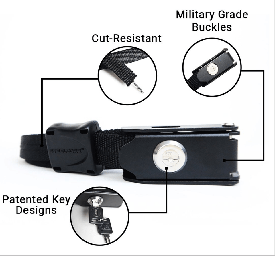 Steel Core Universal 4.5 Foot Security Strap - Single