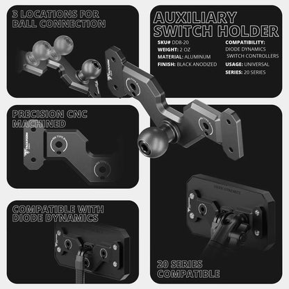 8 Channel Diode Dynamics D-Switch Holder |Holder w/ 20mm Ball or Coupler
