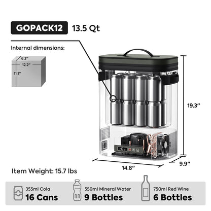 GOPack12 Single Zone Portable Backpack Cooler | ICECO | 12L