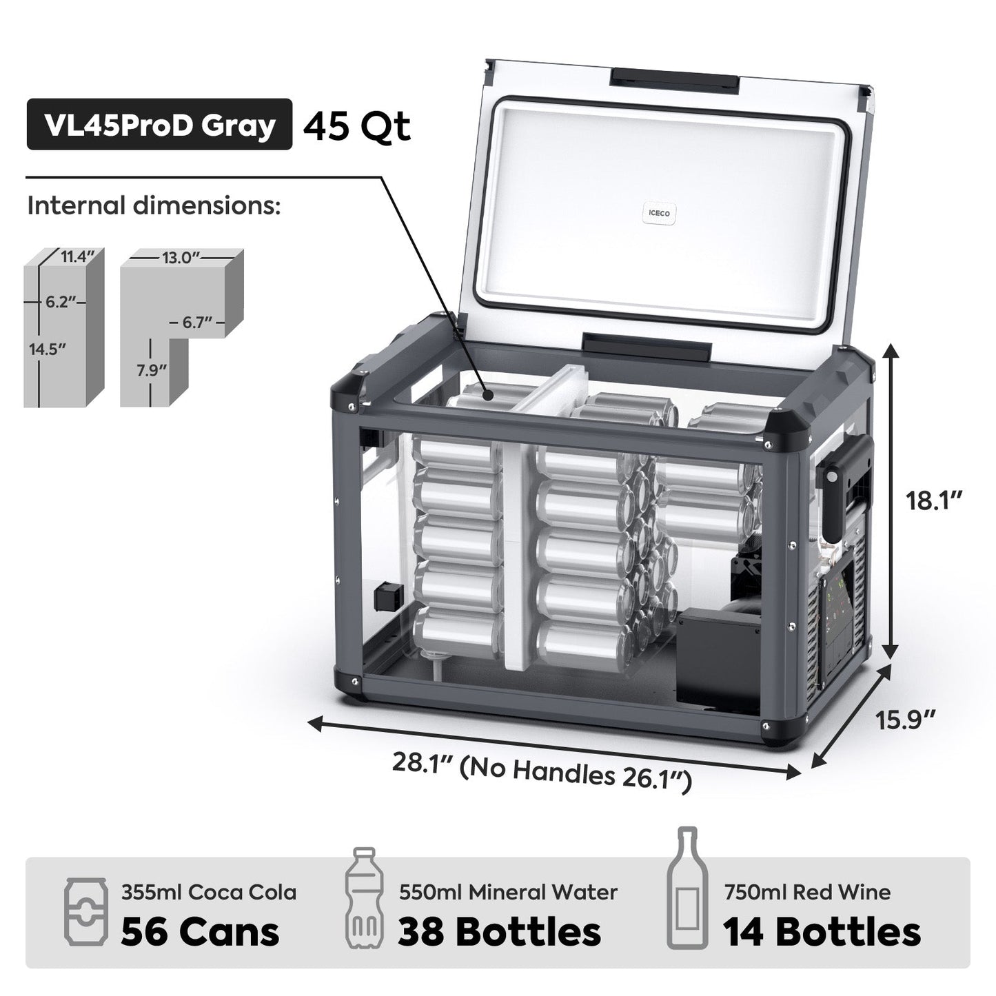 VL45ProD Dual Zone Portable Freezer - Black | ICECO