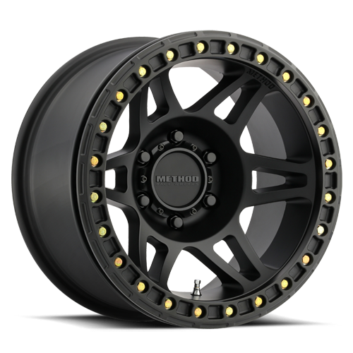 Aluminum Wheels 17x9 Beadlock MR106 Bolt Pattern 6 On 139.7 Offset -44 Lip Size 0 Matte Black MB Method