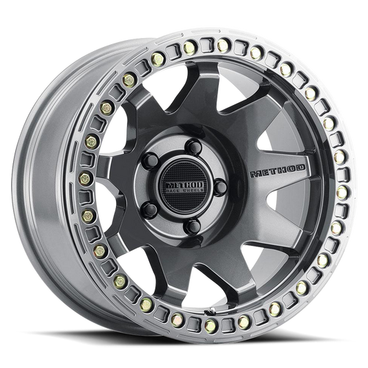 Aluminum Wheels 17x9 MR108 Bolt Pattern 5 On 127 Offset -44 Lip Size 0.63 Gloss Titanium GY Method