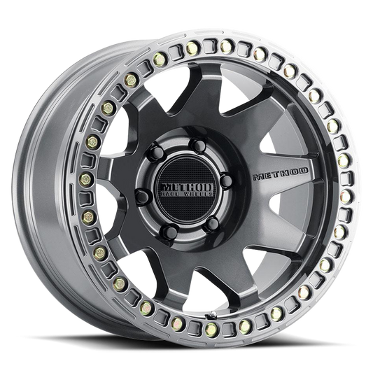 Aluminum Wheels 17x9 MR108 Bolt Pattern 6 On 139.7 Offset -44 Lip Size 0.63 Gloss Titanium GY Method