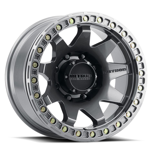 Aluminum Wheels 17x9 MR108 Bolt Pattern 8 On 165.1 Offset -44 Lip Size 0.63 Gloss Titanium GY Method
