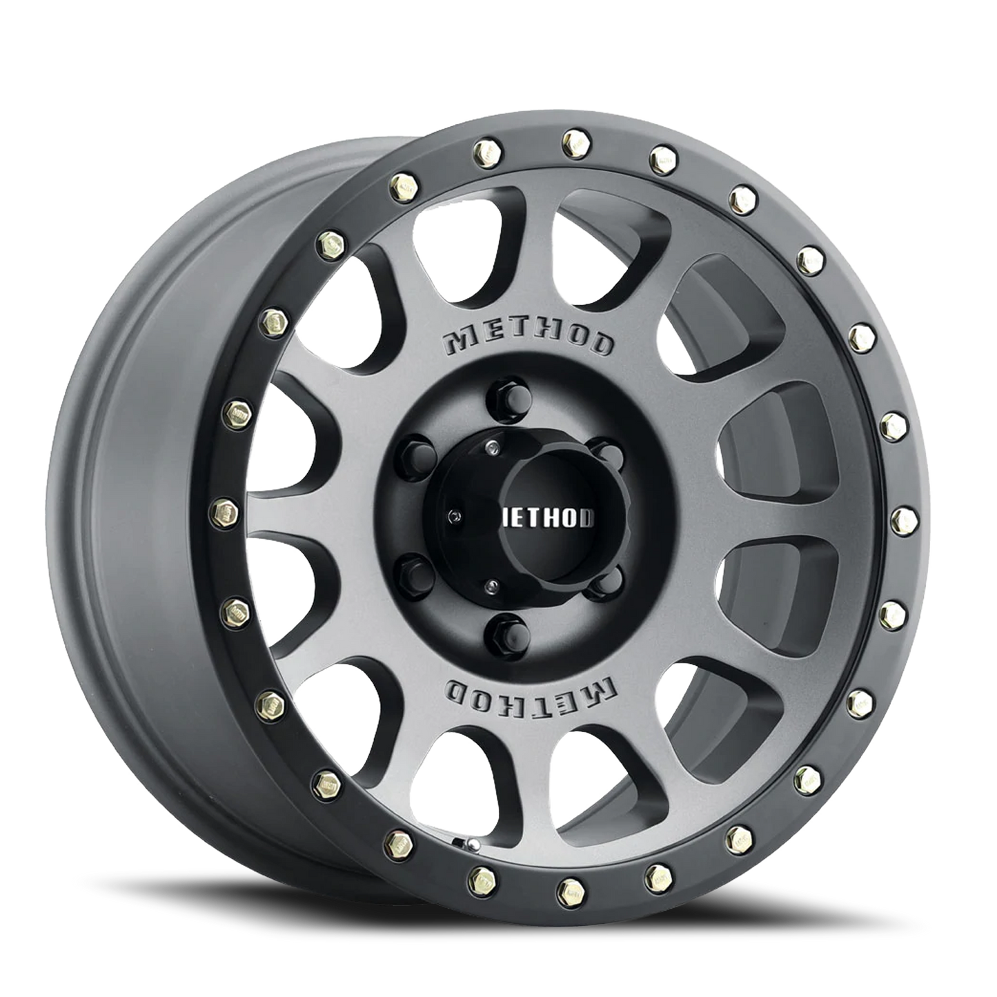 Aluminum Wheels 17x8.5 NV MR305 Bolt Pattern 5 On 139.7 Offset 0 Lip Size 1.3 Titanium TT Matte Black Lip Method