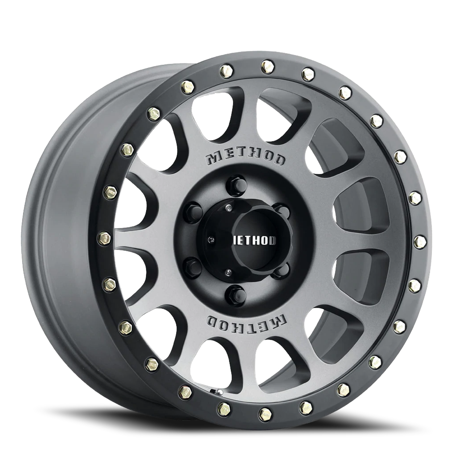 Aluminum Wheels 17x8.5 NV MR305 Bolt Pattern 5 On 139.7 Offset 0 Lip Size 1.3 Titanium TT Matte Black Lip Method