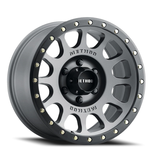 Aluminum Wheels 17x8.5 NV MR305 Bolt Pattern 6 On 139.7 Offset 0 Lip Size 1.3 Titanium TT Matte Black Lip Method