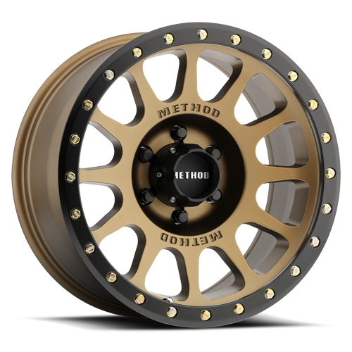Aluminum Wheels 18x9 NV MR305 Bolt Pattern 6 On 135 Offset 0 Lip Size 1.34 Method Bronze BRZ Black Street Loc Method