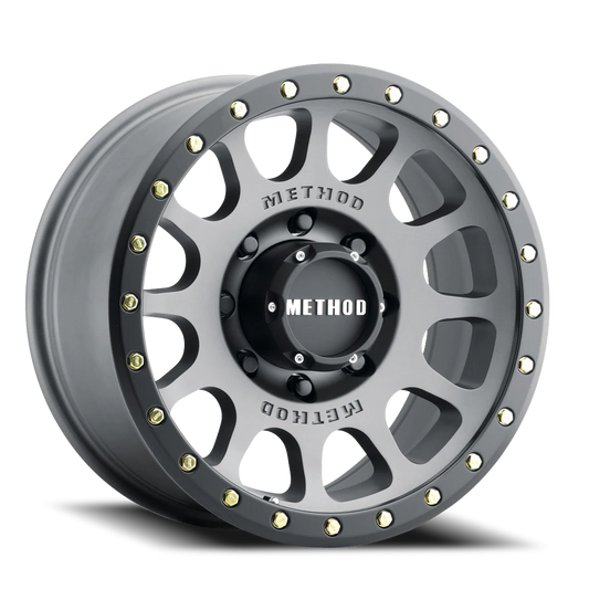 Aluminum Wheels 18x9 NV MR305 Bolt Pattern 8 On 170 Offset 18 Lip Size 1.38 Titanium TT Matte Black Lip Method
