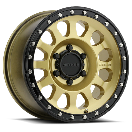 Aluminum Wheels 17x8.5 MR315 Bolt Pattern 6 On 135 Offset 0 Lip Size 1.65 Gold GD Black Street Loc Method