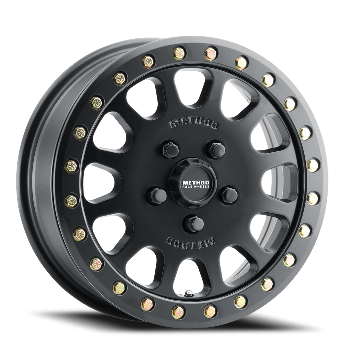Aluminum Wheels 15x6 MR401 Beadlock UTV Bolt Pattern 5 On 114.3 Offset 49 Lip Size 0 Matte Black MB Method