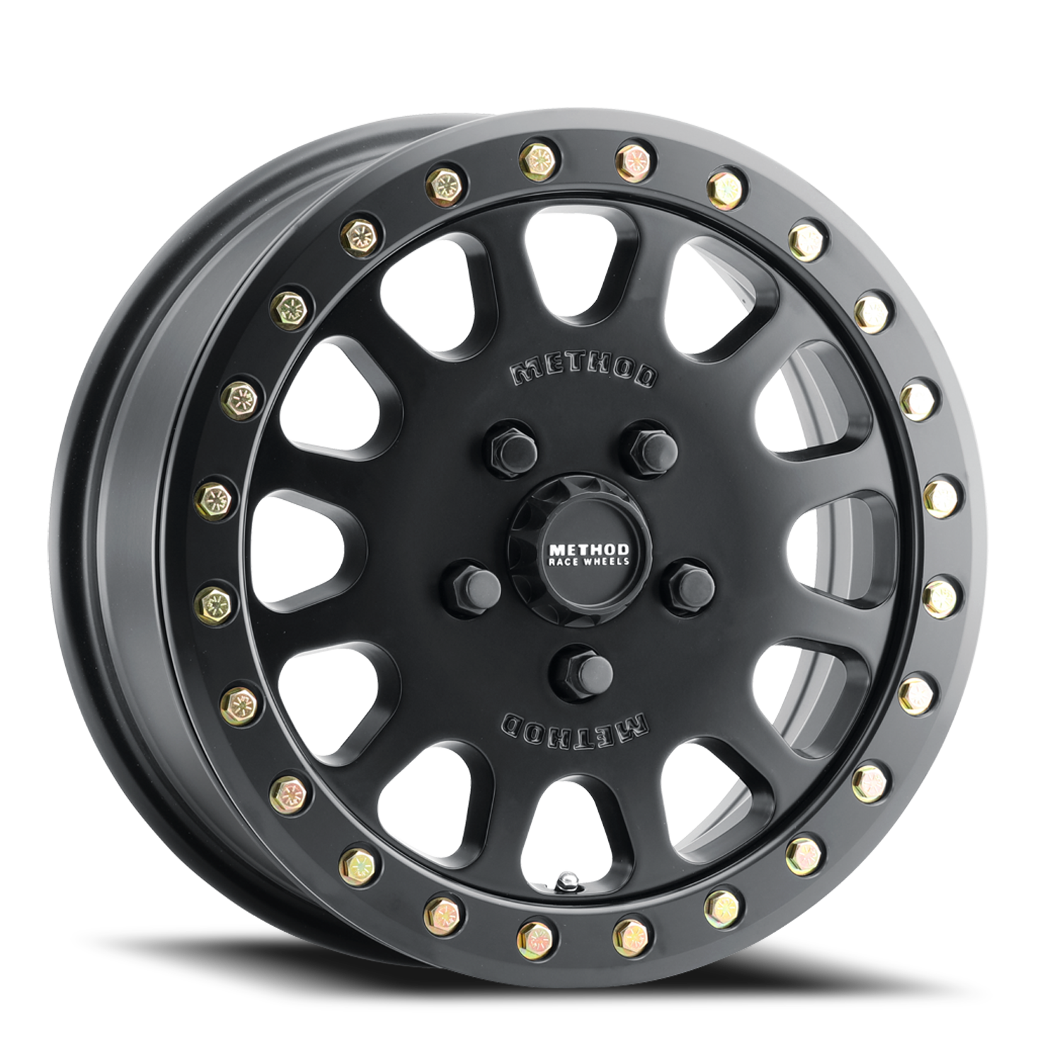 Aluminum Wheels 15x6 MR401 Beadlock UTV Bolt Pattern 5 On 114.3 Offset 49 Lip Size 0 Matte Black MB Method