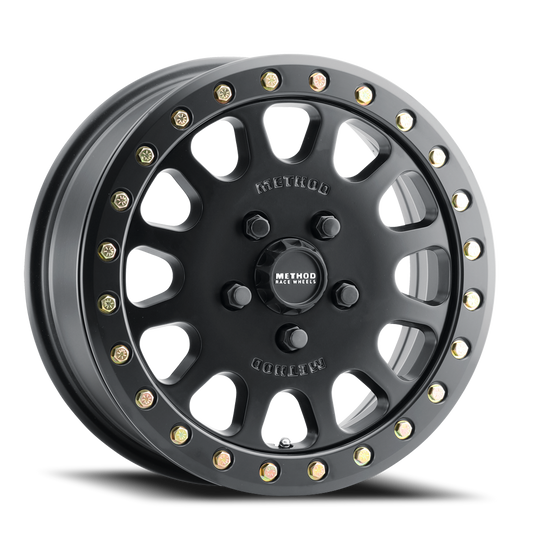 Aluminum Wheels 15x6 MR401 Beadlock UTV Bolt Pattern 5 On 114.3 Offset 49 Lip Size 0 Matte Black MB Method