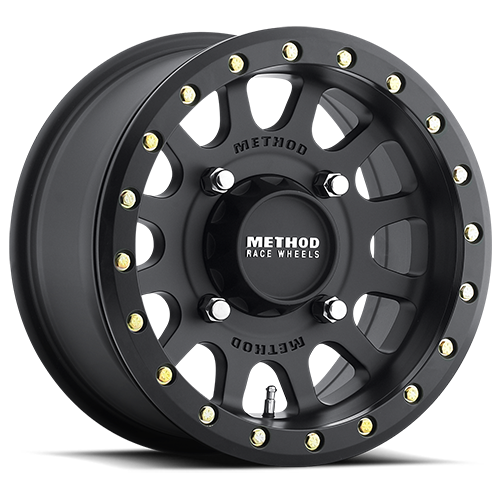 Aluminum Wheels 15x7 MR401 Beadlock UTV Bolt Pattern 4 On 136 Offset 13 Lip Size 1.77 Matte Black MB Method