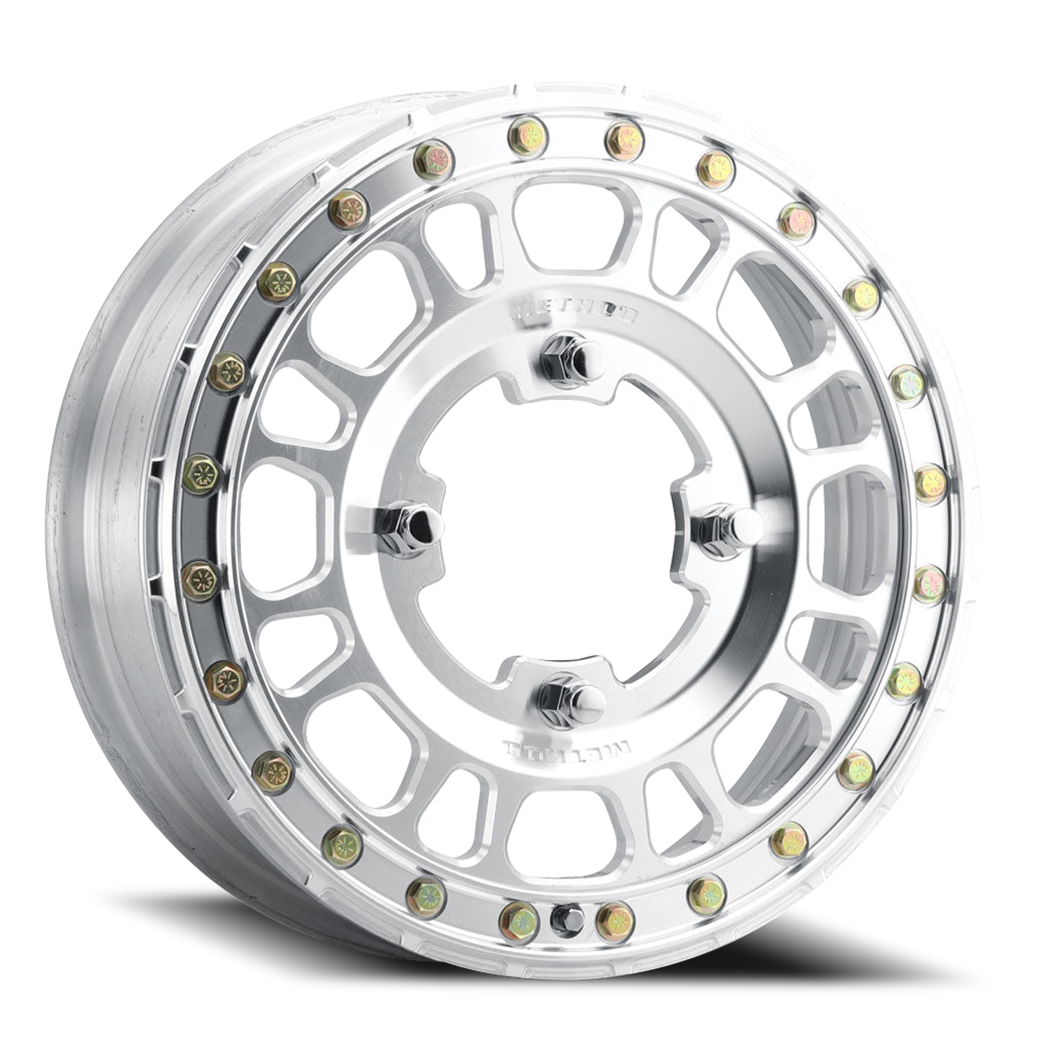 Aluminum Wheels 15x5 MR412 Beadlock UTV Bolt Pattern 4 On 156 Offset 43 Lip Size 0 Machined Raw Machined Method