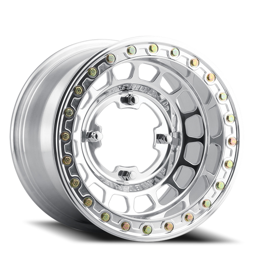 Aluminum Wheels 15x10 MR413 Beadlock UTV Bolt Pattern 4 On 136 Offset 25 Lip Size 2.28 Polished Method