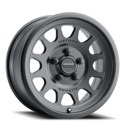 Aluminum Wheels 15x10 MR414 Bead Grip UTV Bolt Pattern 5 On 114.3 Offset 25 Lip Size 2.72 Matte Black MB Method
