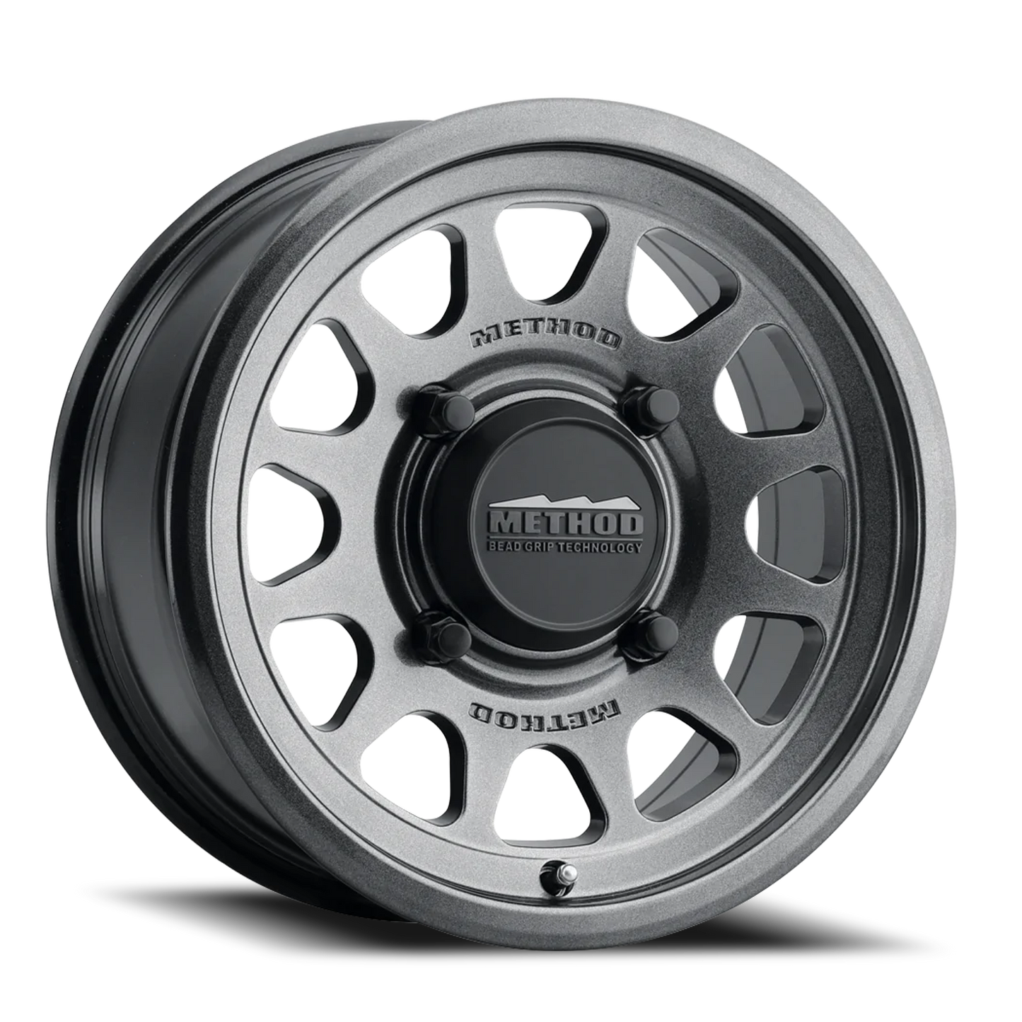 Aluminum Wheels 15x10 MR414 Bead Grip UTV Bolt Pattern 4 On 136 Offset 25 Lip Size 2.72 Graphite GY Method
