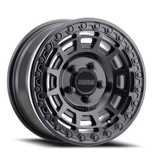 Aluminum Wheels 15x10 MR415 Beadlock UTV Bolt Pattern 5 On 114.3 Offset 25 Lip Size 2.09 Matte Black MB Gloss Black Ring Method